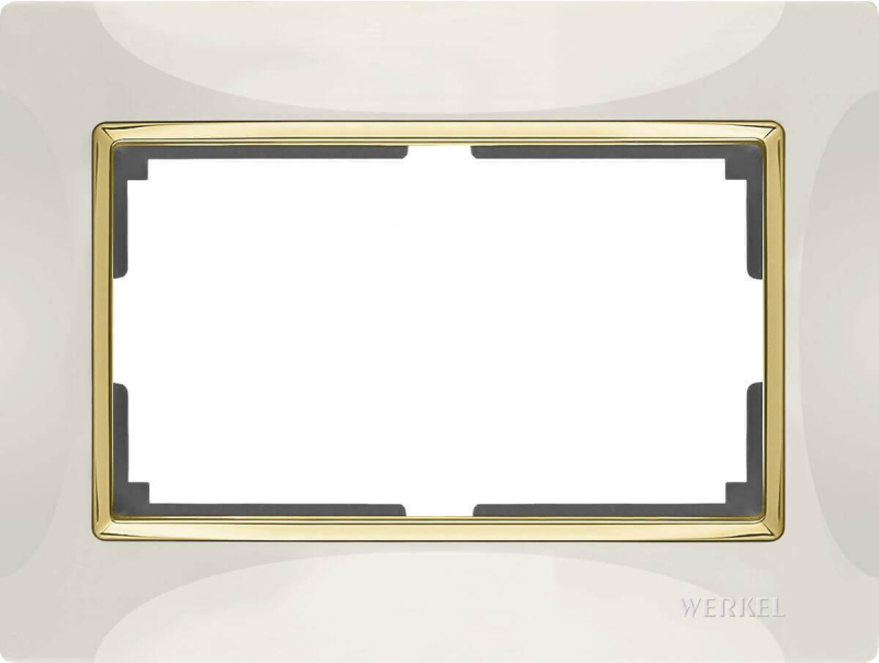 Рамка Werkel Snabb для двойной розетки слоновая кость/золото WL03-Frame-01-DBL-ivory/GD 4690389083853