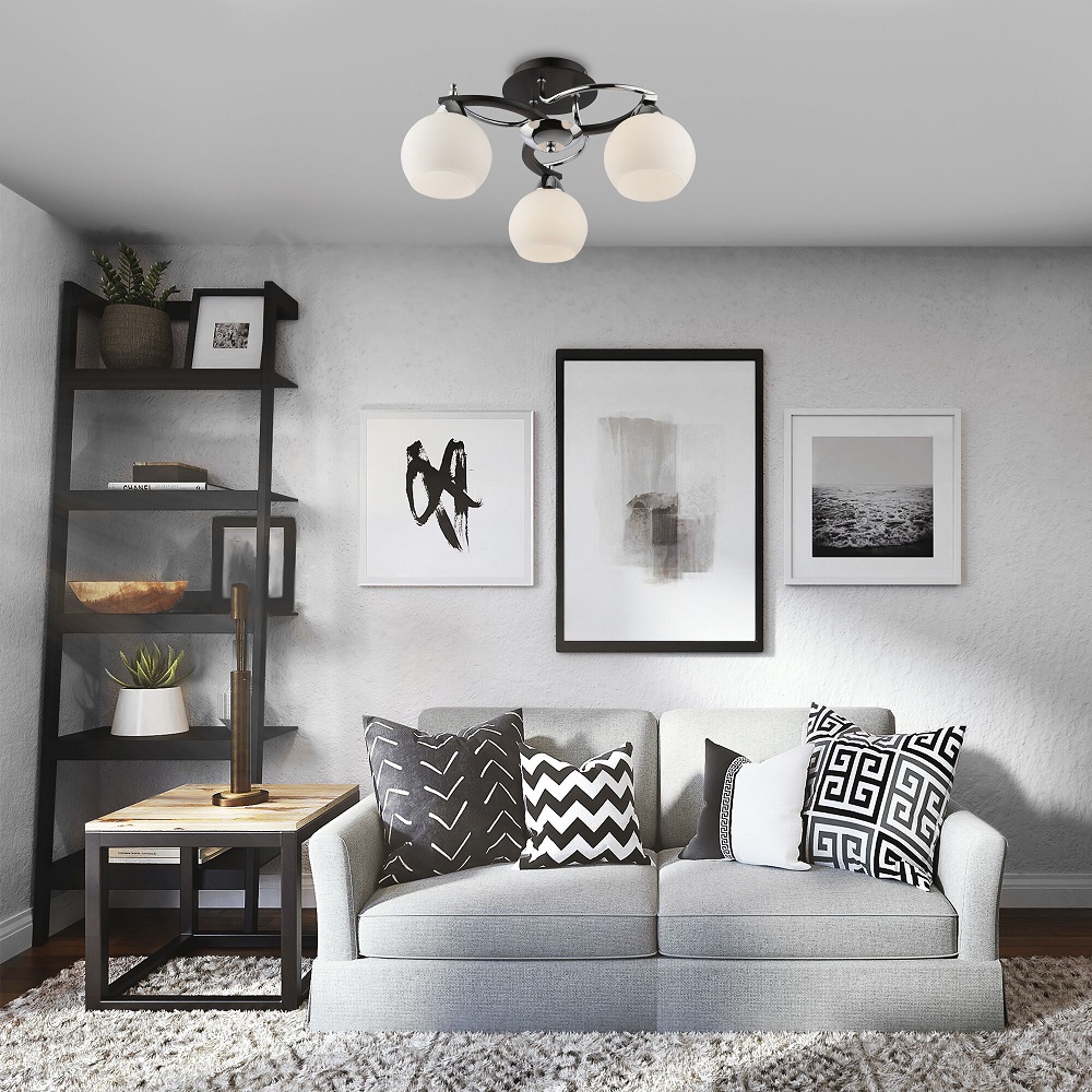 Потолочный светильник Eurosvet 9654/3 хром/черный 00000065862