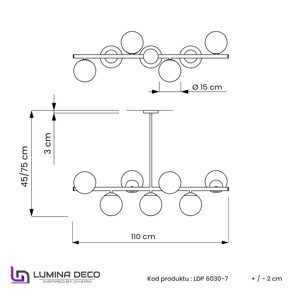 Люстра на штанге Lumina Deco Fredica LDP 6030-7 MD