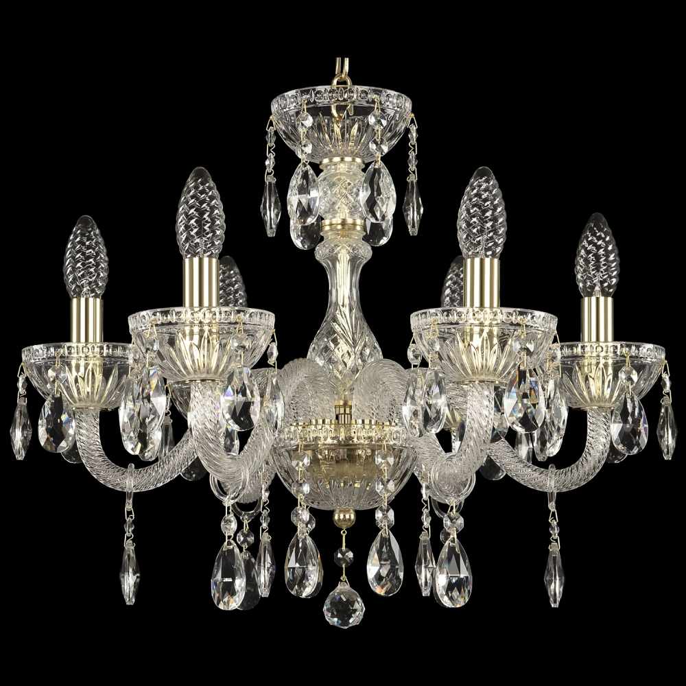 Подвесная люстра Bohemia Ivele Crystal 5417/6/165 G Clear/M-1G