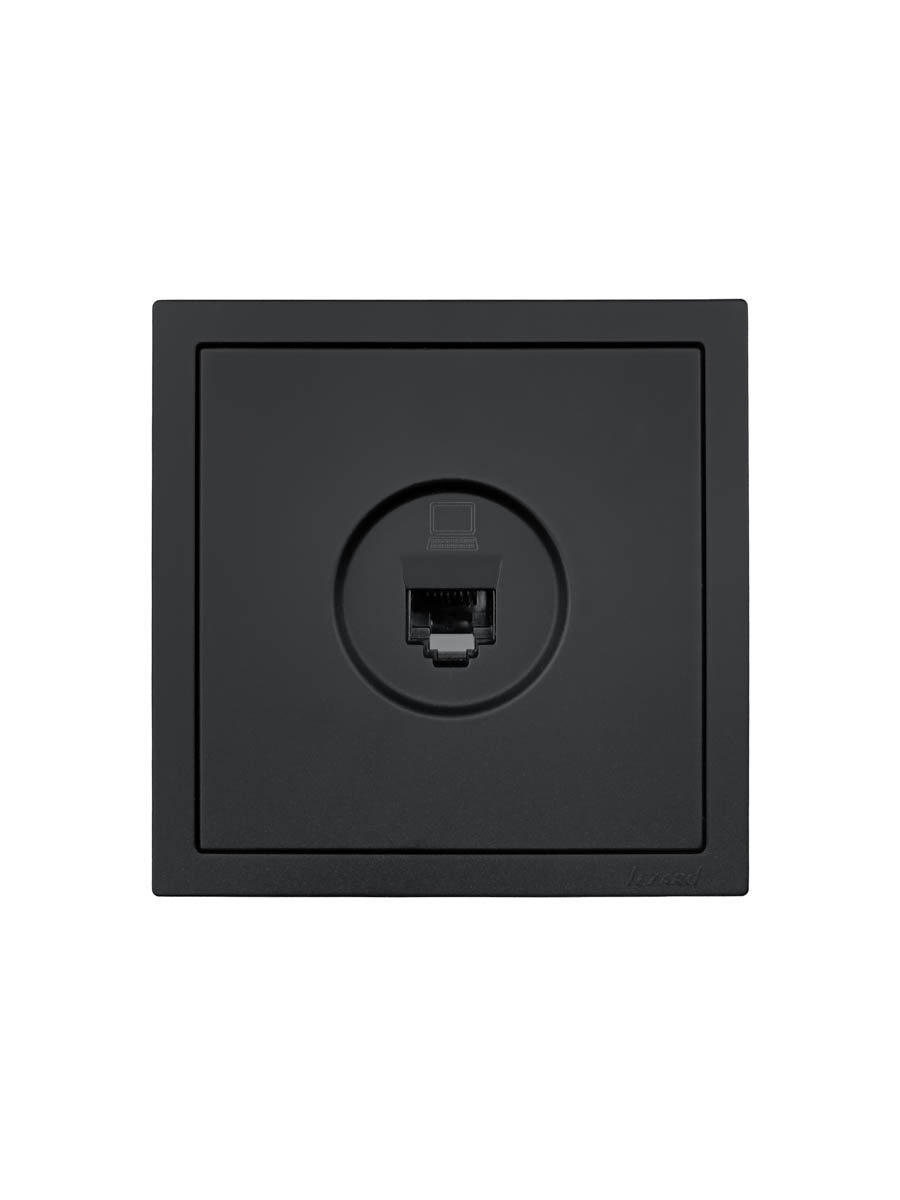 Розетка компьютерная черный бархат Lezard Zima 704-4288-139
