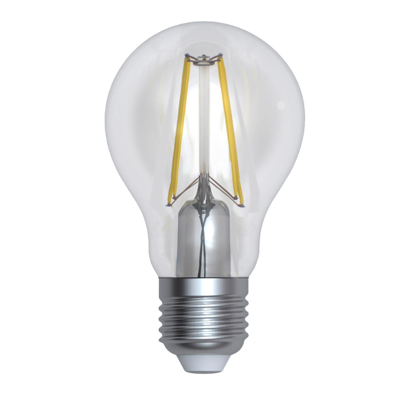 Лампа светодиодная филаментная диммируемая (UL-00005181) Uniel E27 10W 3000K прозрачная LED-A60-10W/3000K/E27/CL/DIM GLA01TR