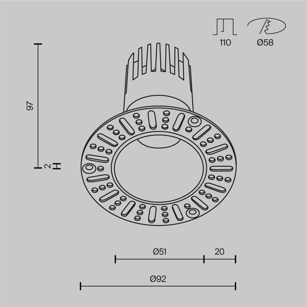 Встраиваемый светильник Maytoni Technical Dip DL120-10W-3K-TRS-W
