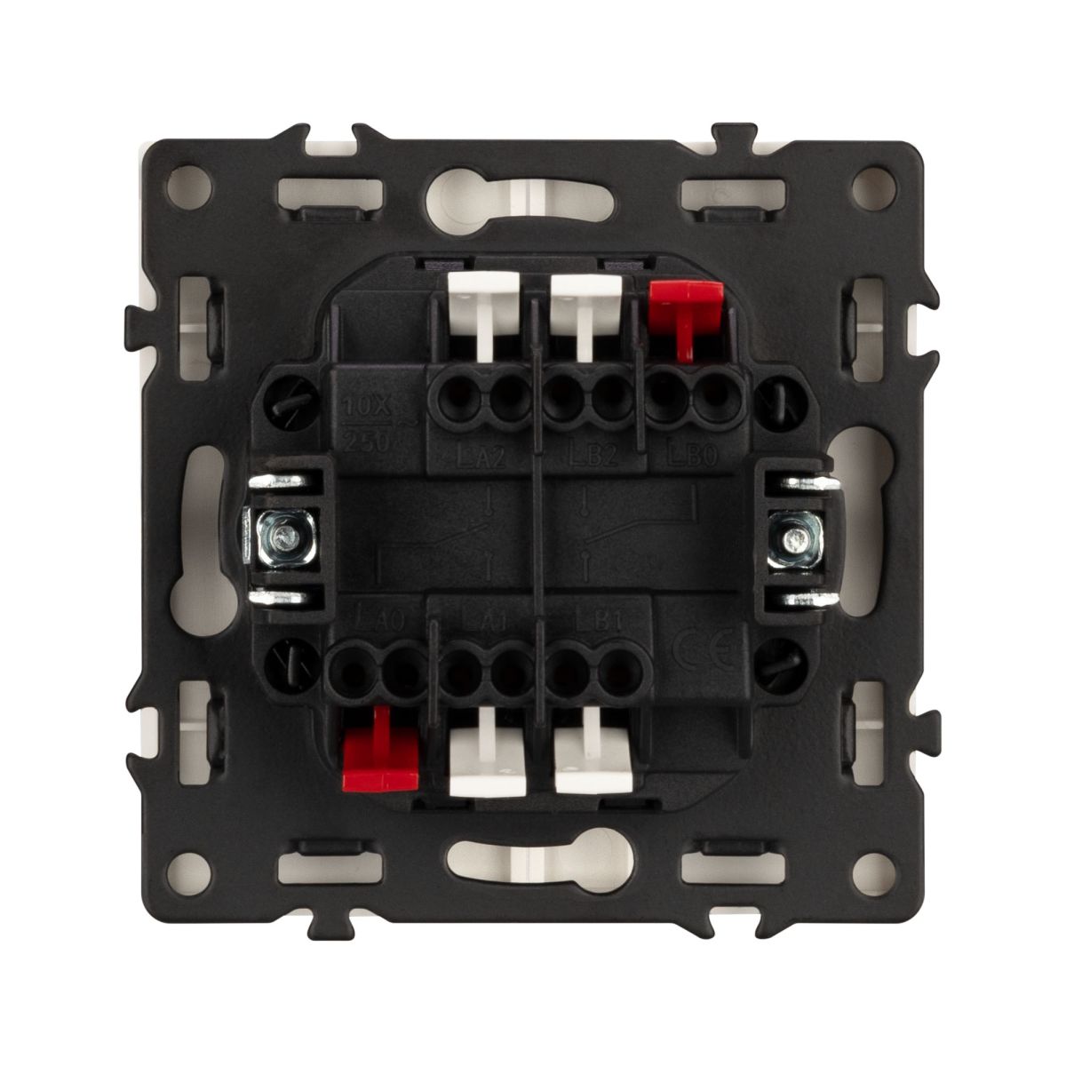 Механизм выключателя двухклавишный проходной Arlight LED SWT-NOBE-MKP2-SFPL-L-WH (230V, 10A) 054240
