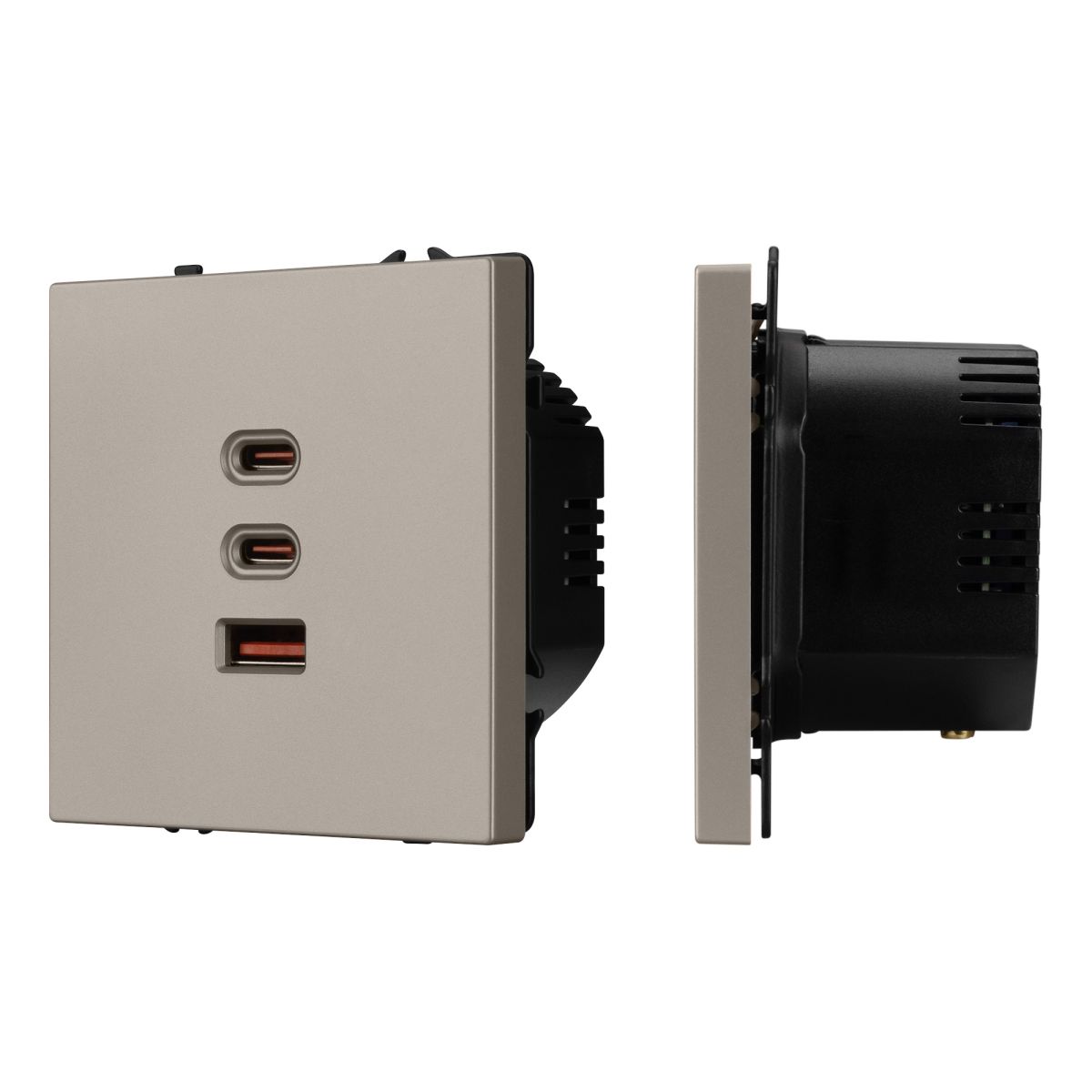 USB Розетка тип А+С+С софт-тач кашемир Arlight SCT-MUACC-SFPL-FC-CA (65W, QC3) 061835(1)