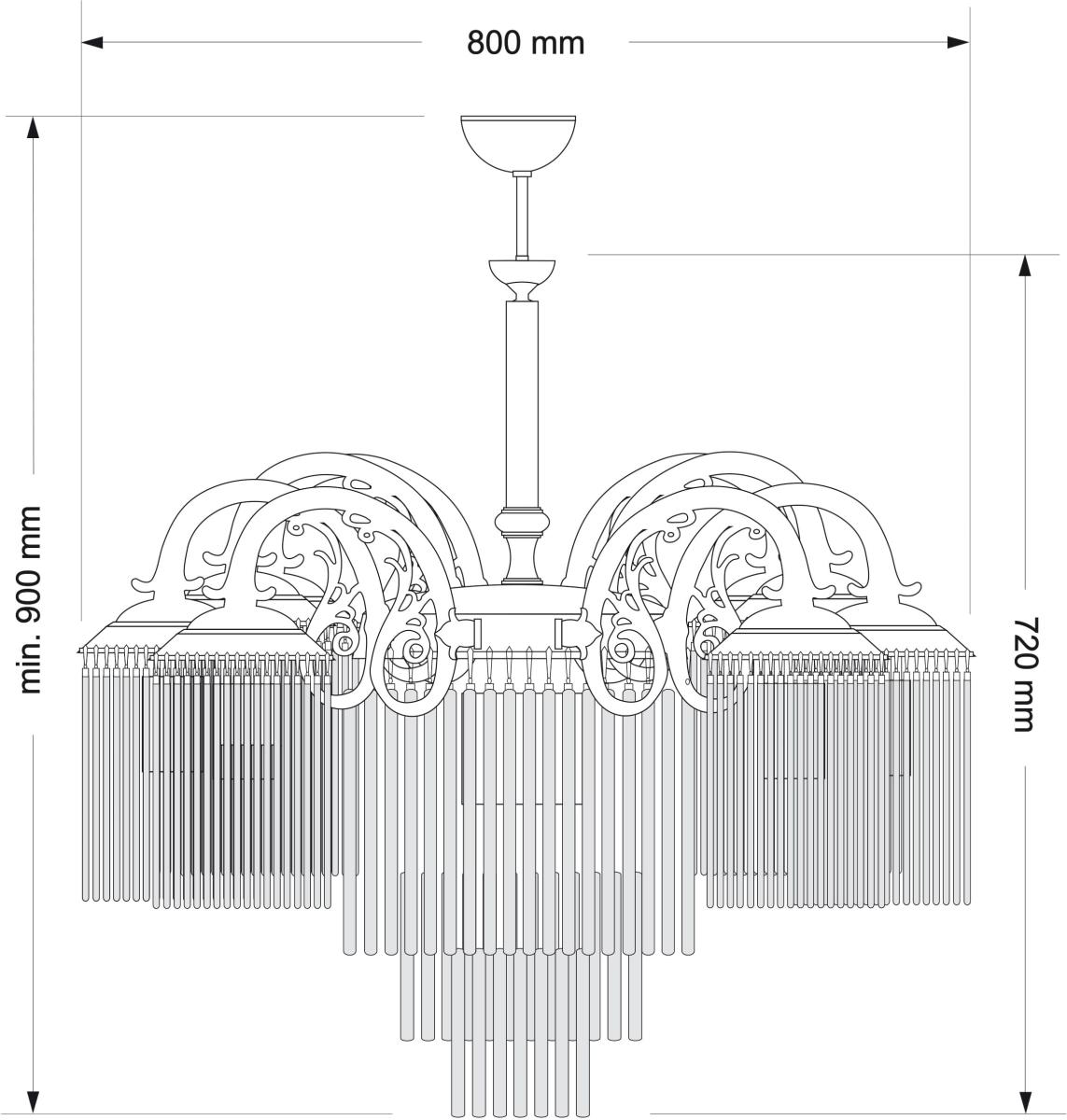 Подвесная люстра Kutek Fiore FIO-ZW-8+1 (P)