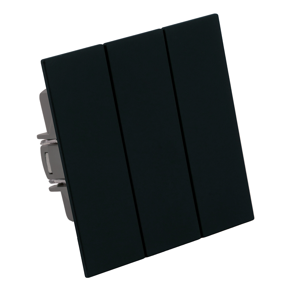 Выключатель 3-клавишный (механизм) Stekker Мия 250В 10А RSW10-3108-05 черный бархат 50444