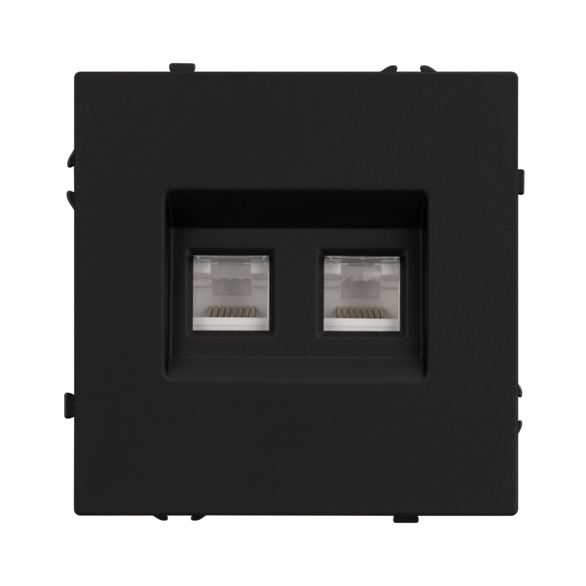 Механизм сдвоенной телефонной розетки Arlight SCT-NOBE-MTL2-SFPL-BK (RJ-11, 4C) (Черный оникс) 054309