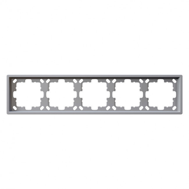 Рамка серия FD 5-постовая, цвет Белый матовый (soft touch) Jasmart FD1005PWM