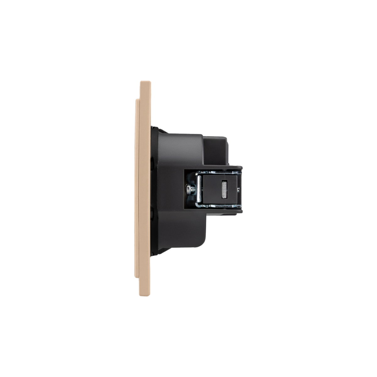 Розетка SETE 1-ая с/з с/у, со шторками 16А кашемир IP20/IP44 KRANZ KR-79-0701-2