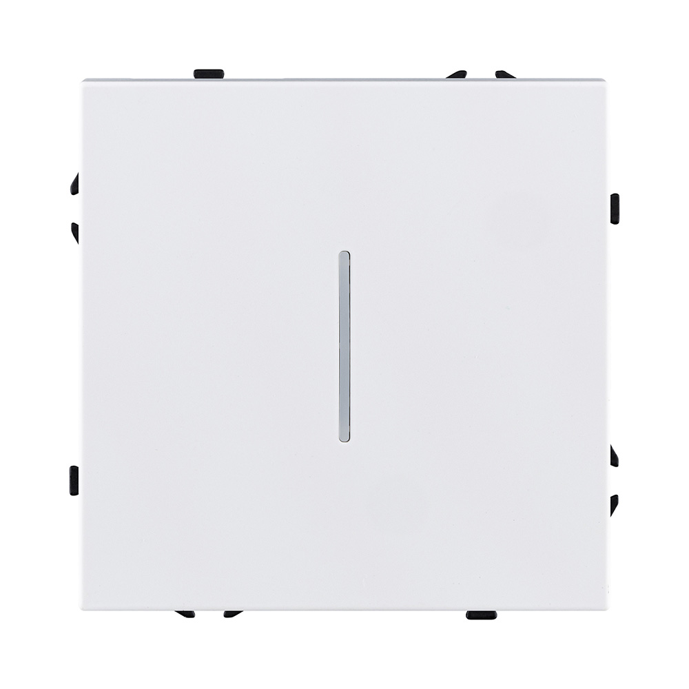 Выключатель 1-клавишный проходной 10А/250В с LED подсветкой, белый матовый Kollinger Eclipse EC-008WH