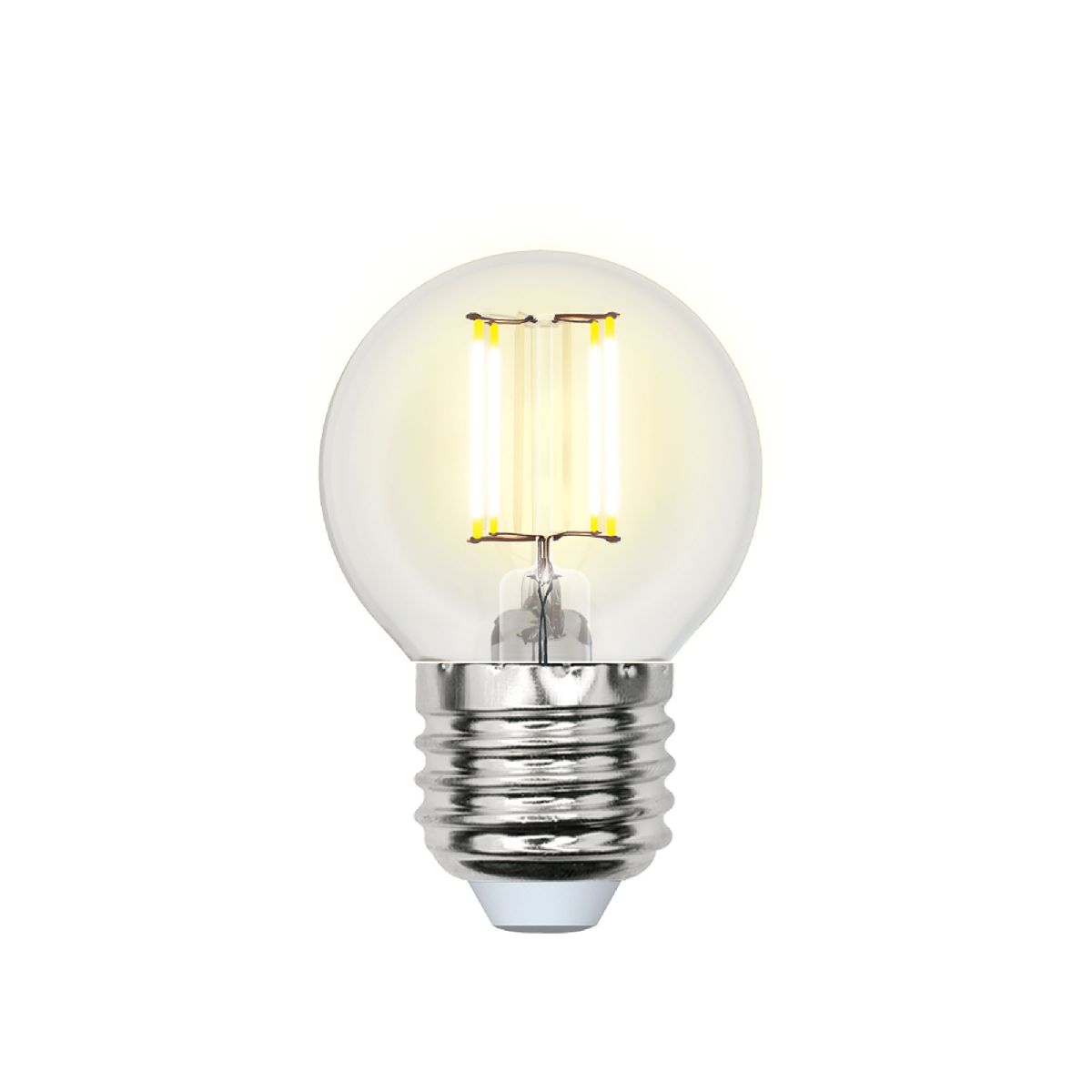 Лампа светодиодная (UL-00000196) Uniel E327 6W прозрачная LED-G45-6W/WW/E27/CL PLS02WH
