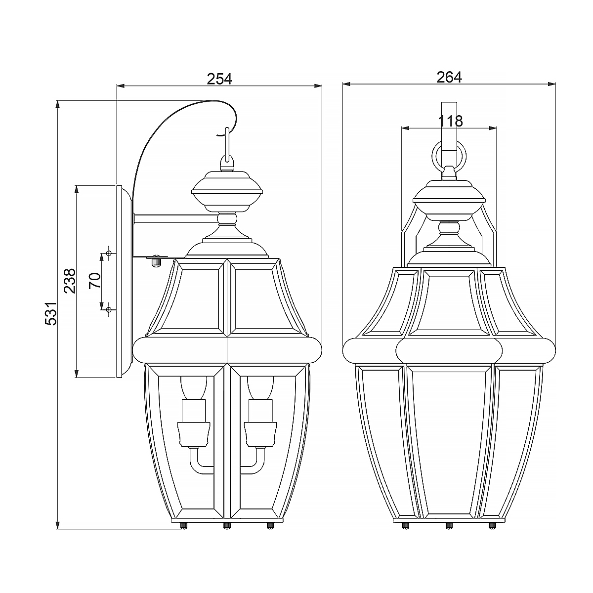 Уличный настенный светильник Quoizel QZ-NEWBURY2-L-PB