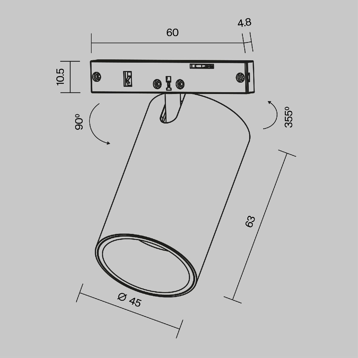 Трековый магнитный светильник Maytoni Focus Led TR187-1-9W2.7K-M-B