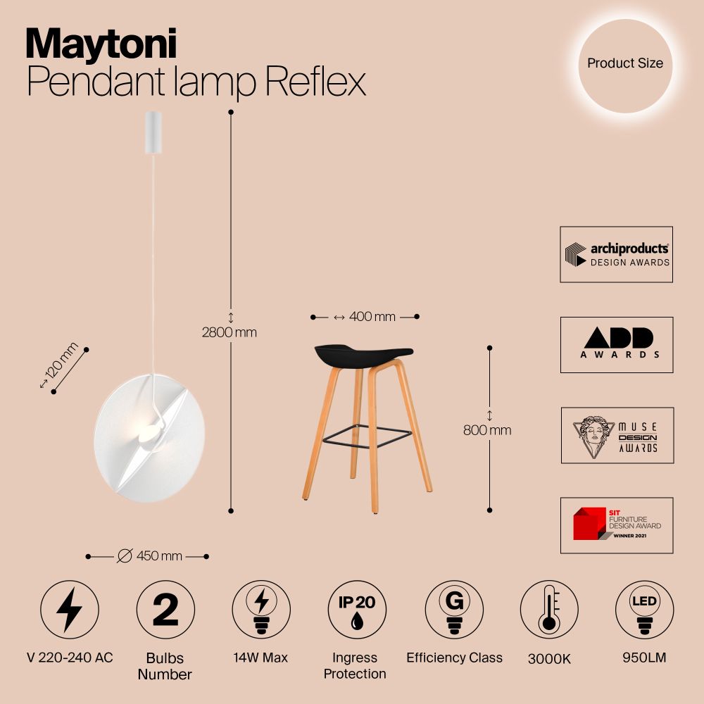 Подвесной светильник Maytoni Reflex MOD154PL-L6W3K