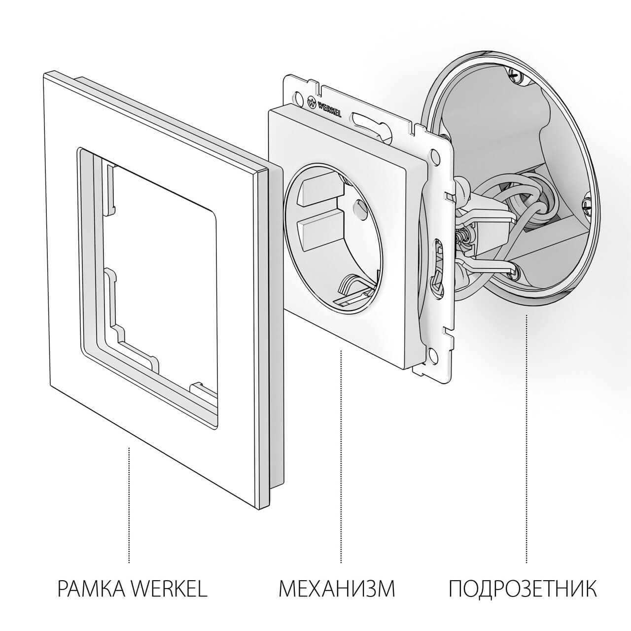 Розетка с заземлением, безвинтовой зажим Werkel черный матовый W1171308 4690389156908 в Москве