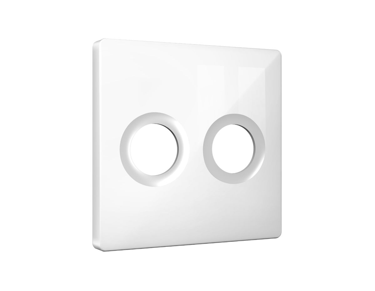 Лицевая панель Alfa (Белый глянец) для TV двойной розетки Quant Ambrella Volt AP1133