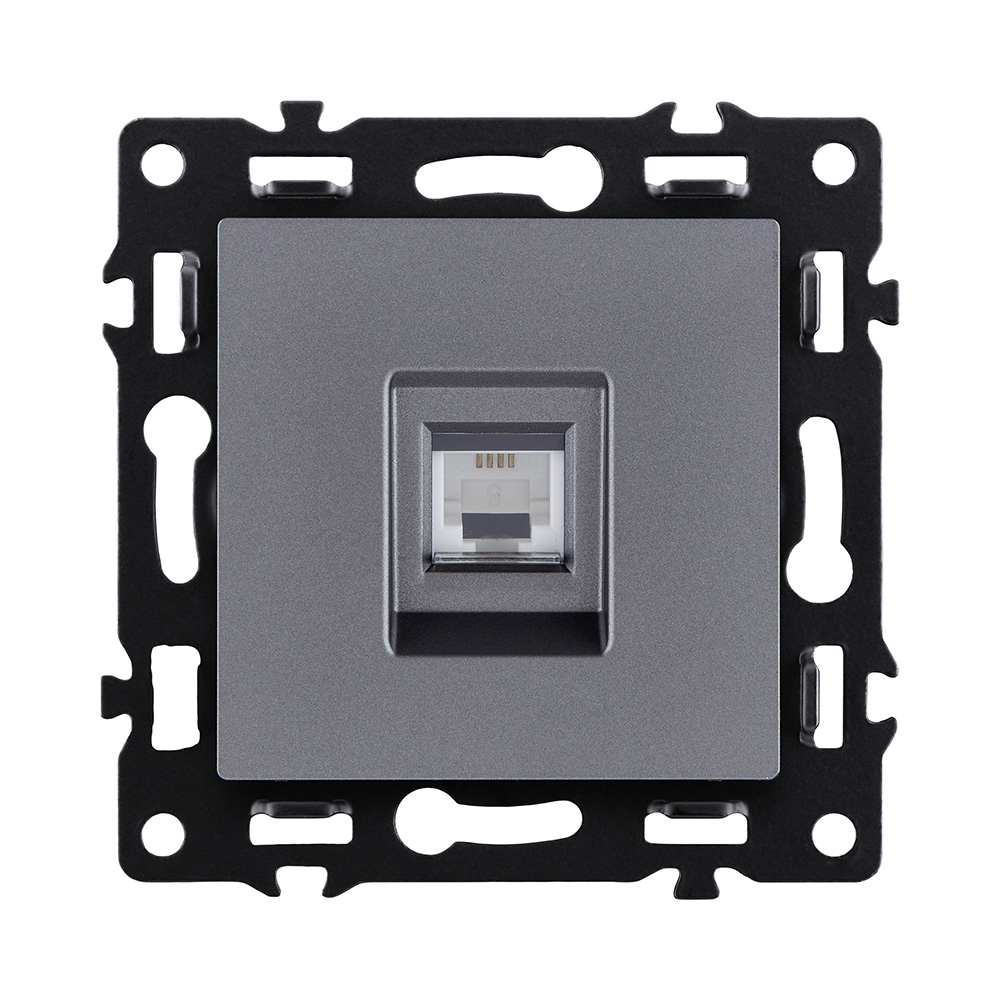 Розетка телефонная RJ11, серый Kollinger Asthetik AS-019GY