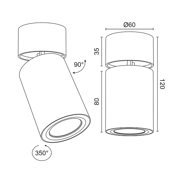 Накладной спот Ledron AO1705001 White 00000013813