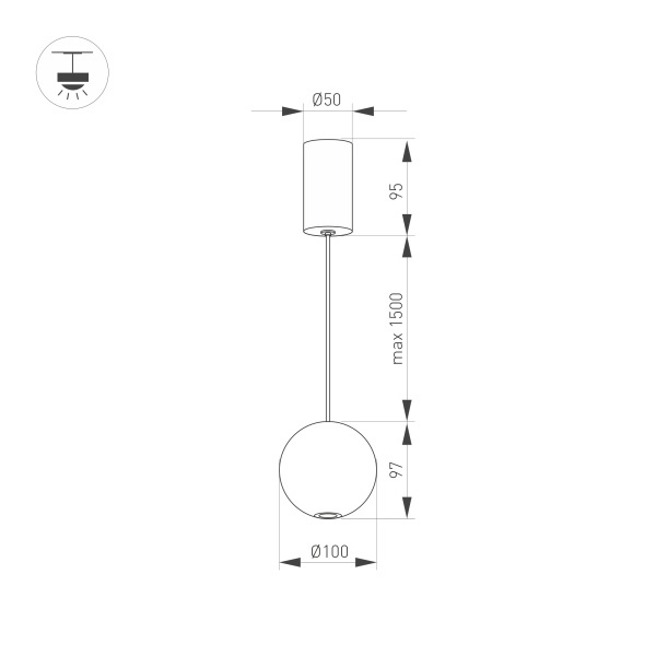 Подвесной светодиодный светильник Arlight SP-Elementa-Orb-R100-9W Warm3000 032764