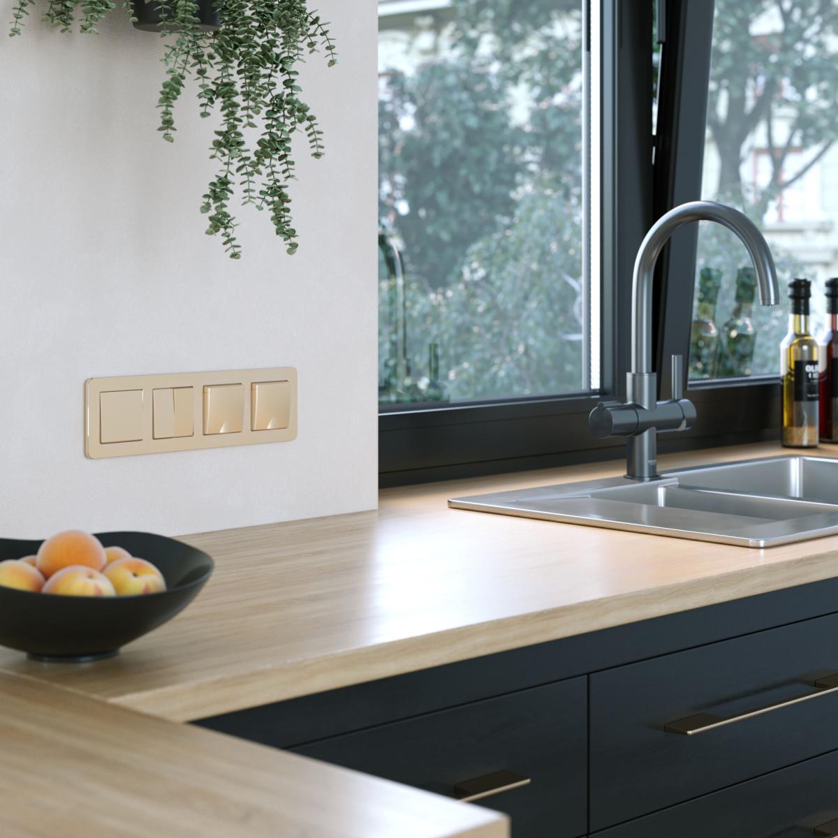 Рамка на 4 поста Werkel Platinum шампань 4690389184529 W0042611