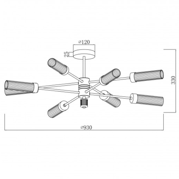 Люстра на штанге iLamp Evolution 15609-8 AN+CL