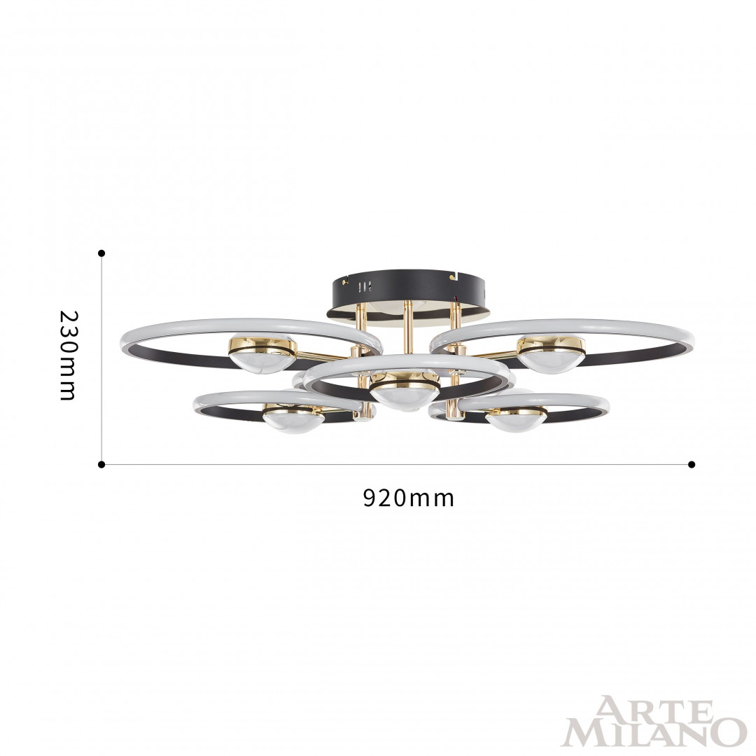 Потолочный светильник Arte Milano Ferrara 276140/6+6 BK/GD