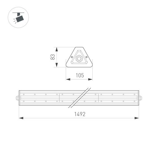 Линейный светильник Arlight SP-LAGERN-L1500-250W Day5000 052426