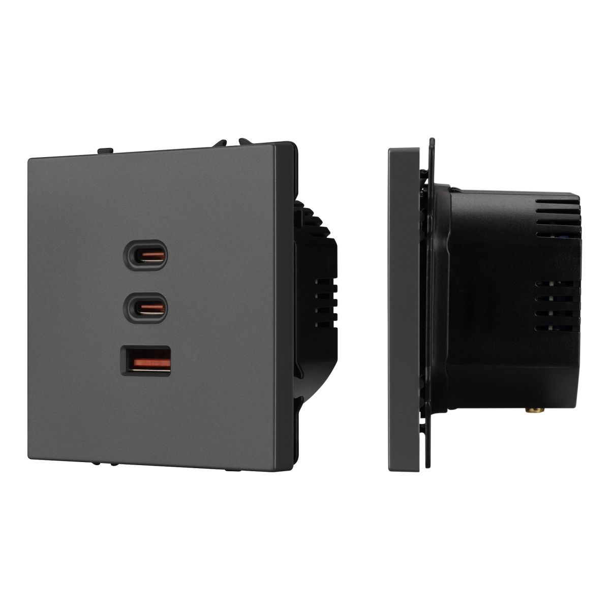 Механизм розетки с быстрой USB зарядкой Arlight SCT-NOBE-MUACC-SFPL-FC-GR (65W, QC3) 061837