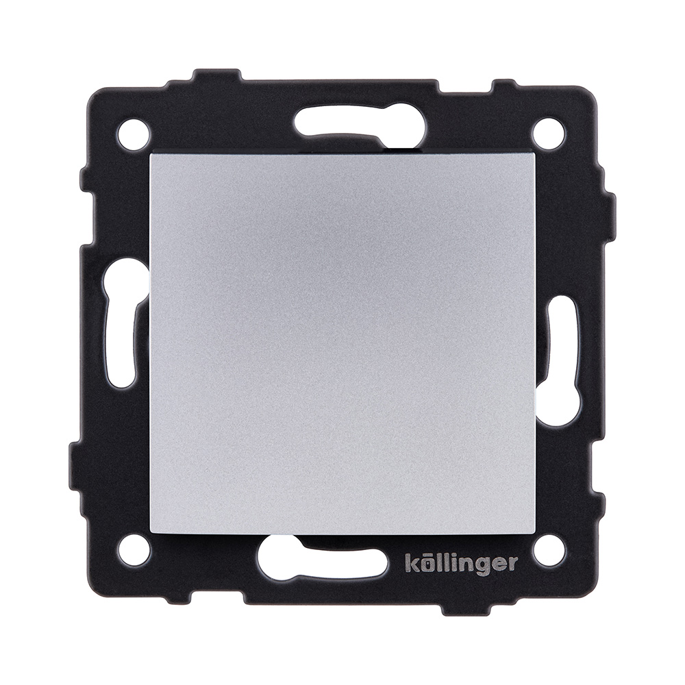 Выключатель 1-клавишный перекрестный 10А/250В, изогнутый, серый Kollinger REA-R-006GY для Aspekt, Eleganz, Reflex