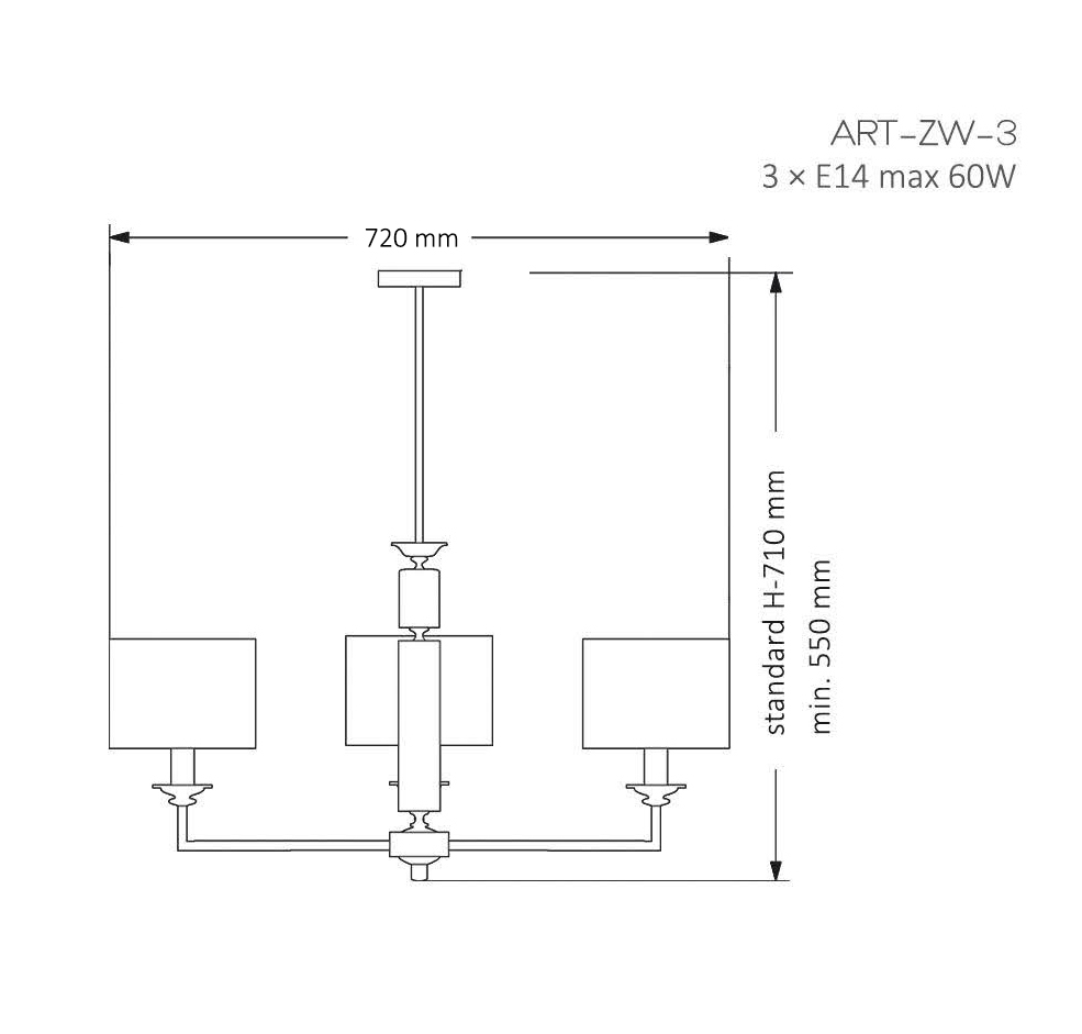 Подвесная люстра Kutek Mood Artu ART-ZW-3 (N)