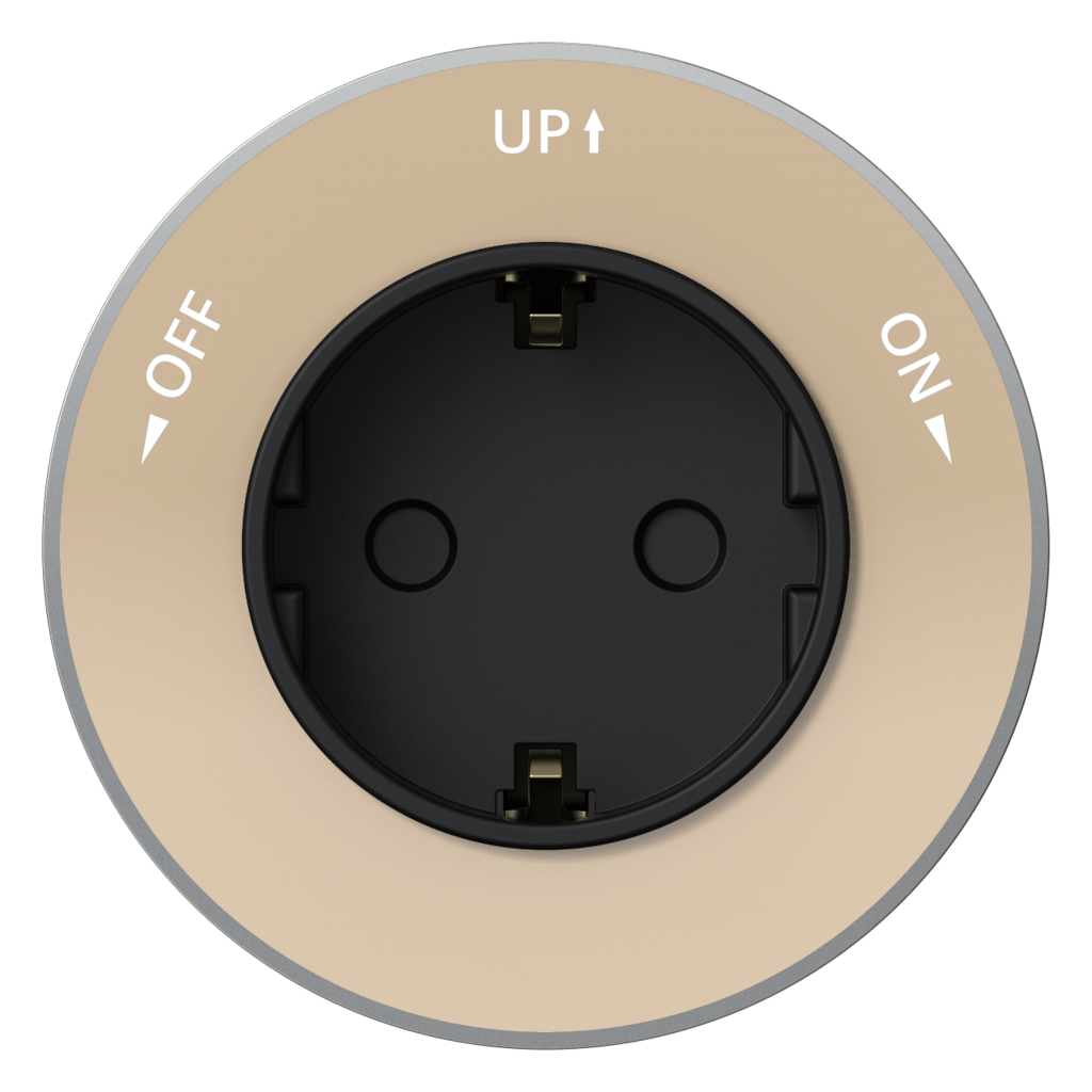Трековая розетка 2К+З круглая 16А/250В Systeme Electric MultiTrack Песочный MTK13001P
