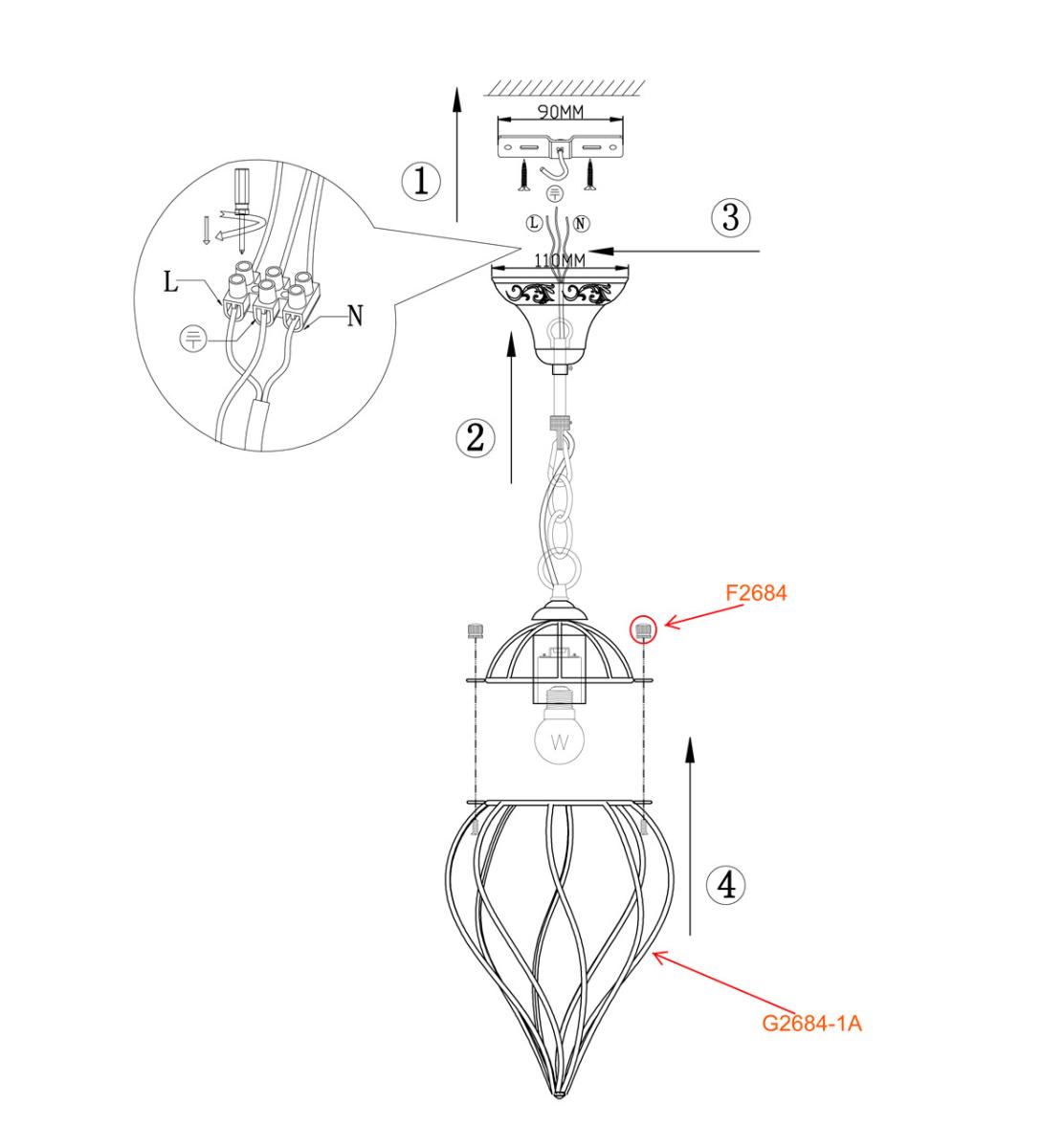 Подвесной светильник Odeon Light Nargiz 2684/1A