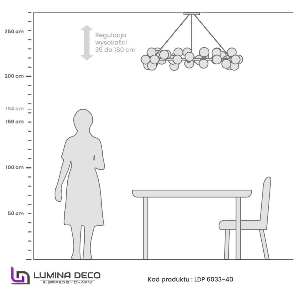 Подвесная люстра Lumina Deco Marsiada LDP 6033-40 GD