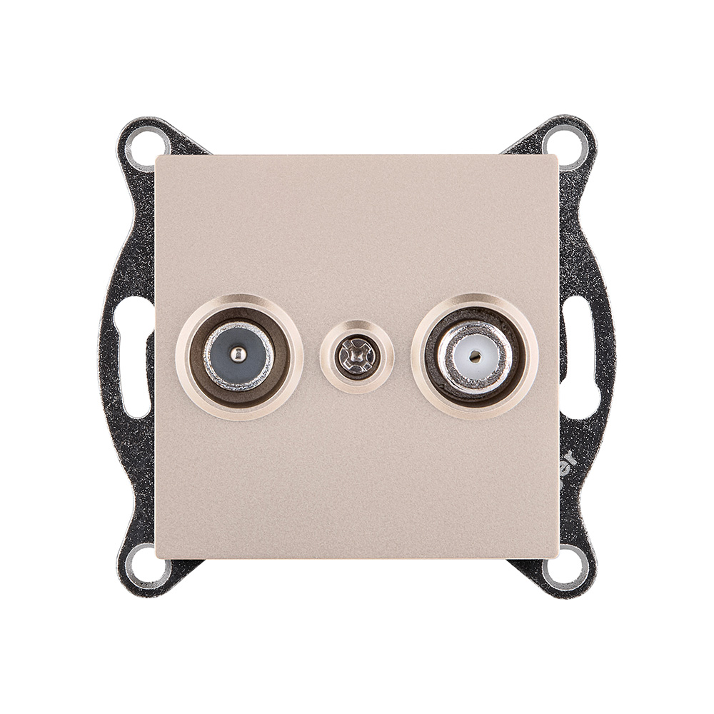 Розетка двойная TV (мама) + спутниковая SAT, золотой Kollinger REA-035GD для Aspekt, Eleganz, Reflex