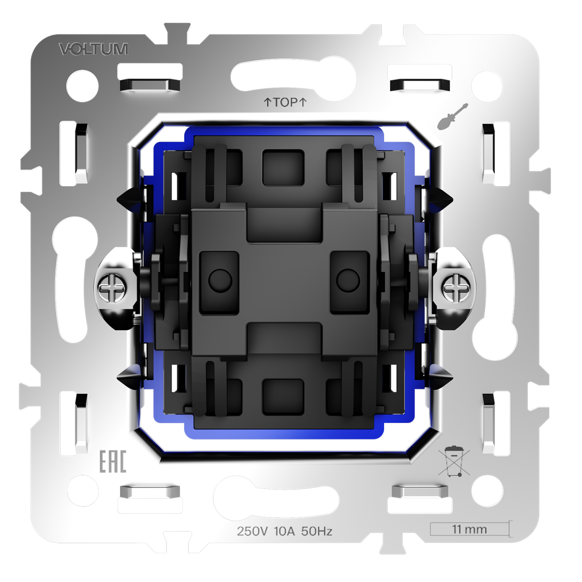 Механизм перекрестного переключателя одноклавишного 10А Voltum S70 VLS0105M