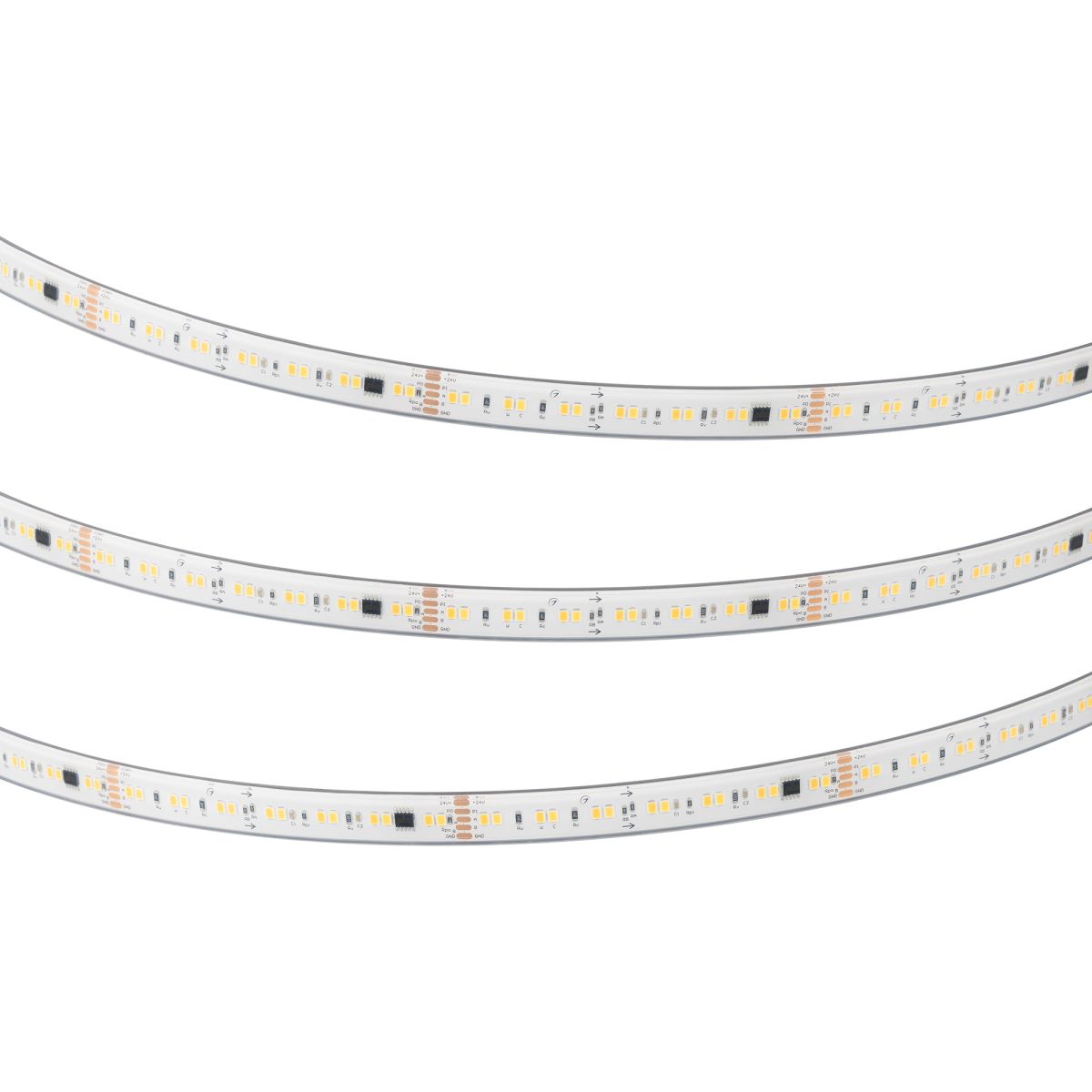 Светодиодная лента герметичная Arlight DMX-PS-A140-14mm 24V Day-MIX-PX14 (14 W/m, IP67, 5m) (Изменяемая ЦТ) 063669