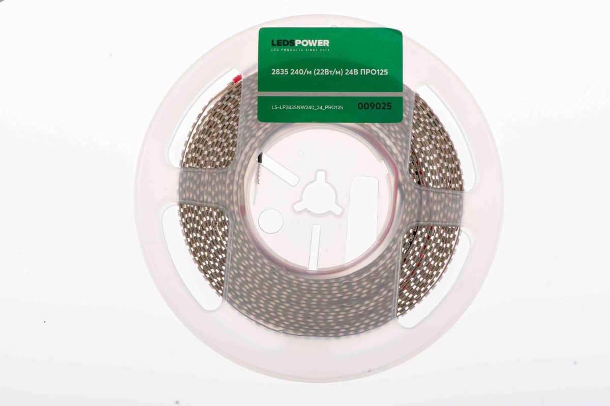 Светодиодная лента LEDS POWER 2835 240/м (22Вт/м) 24В нейтральная, серия ПРО125 009025