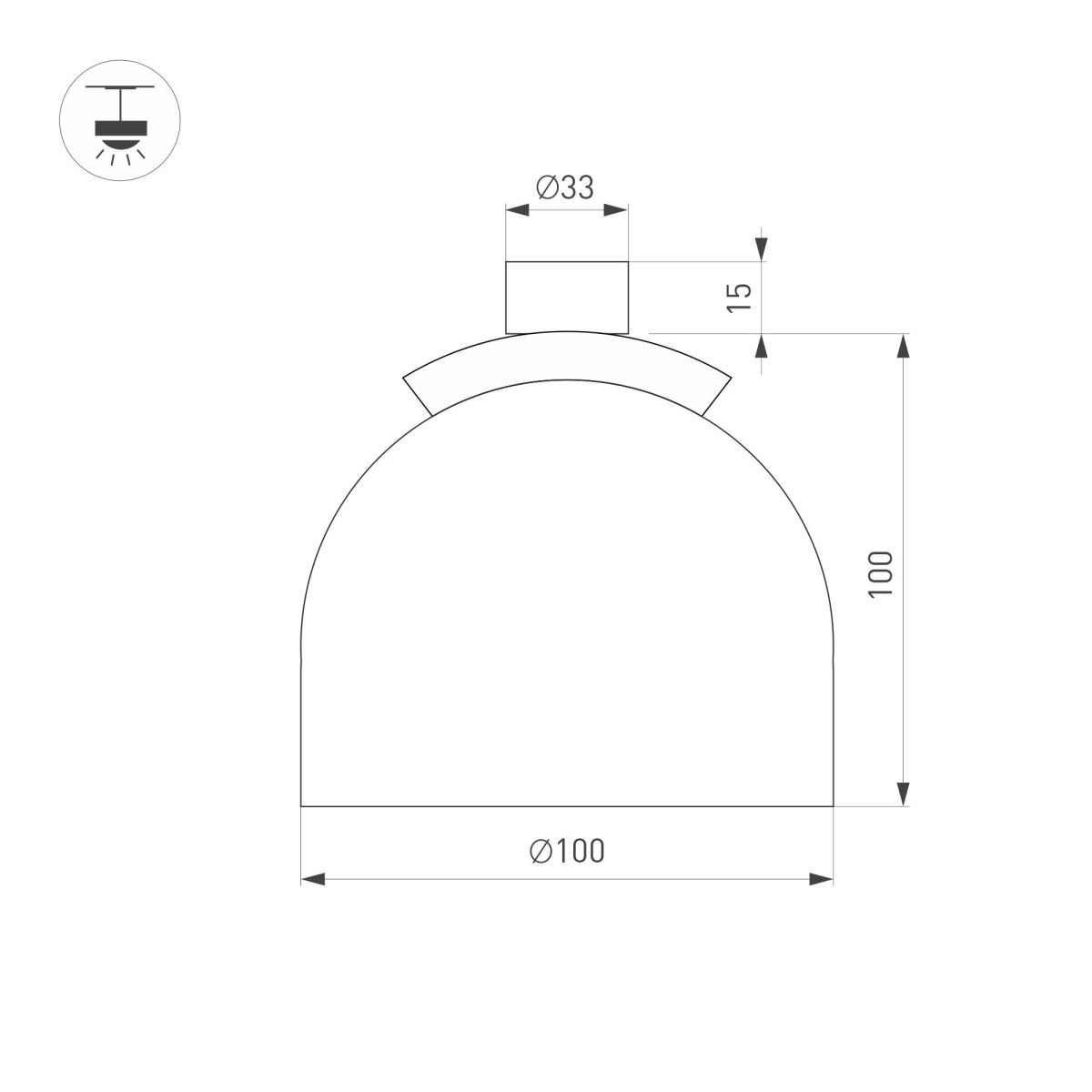 Трековый светильник Arlight ART-INBELT-CUP-R100-8W Day4000-MIX (BK, 90 deg, 48V, DALI) 051177