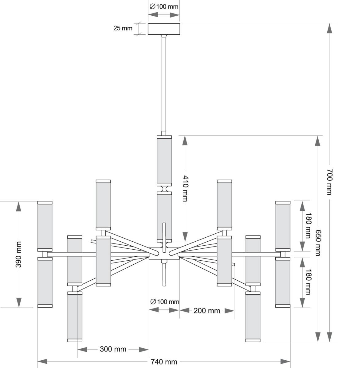 Люстра на штанге Kutek Saletto SAL-ZW-6(P)