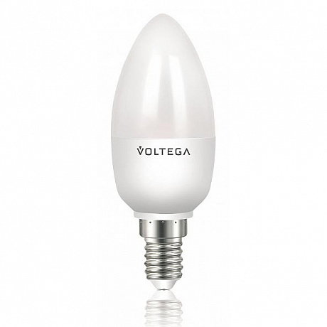 Лампа светодиодная Voltega E14 6W 4000К свеча матовая VG3-C2E14cold6W 4713
