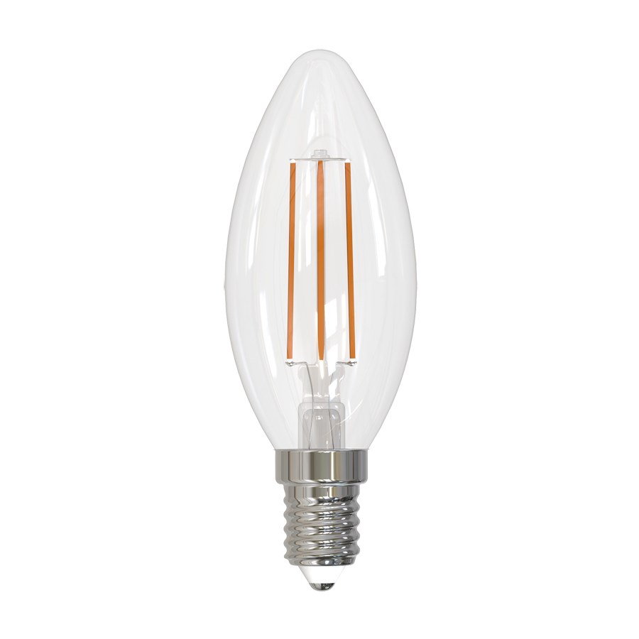 Лампа светодиодная филаментная Volpe 
E14 7W 3000K прозрачная LED-C35-7W-3000K-E14-CL-SLF