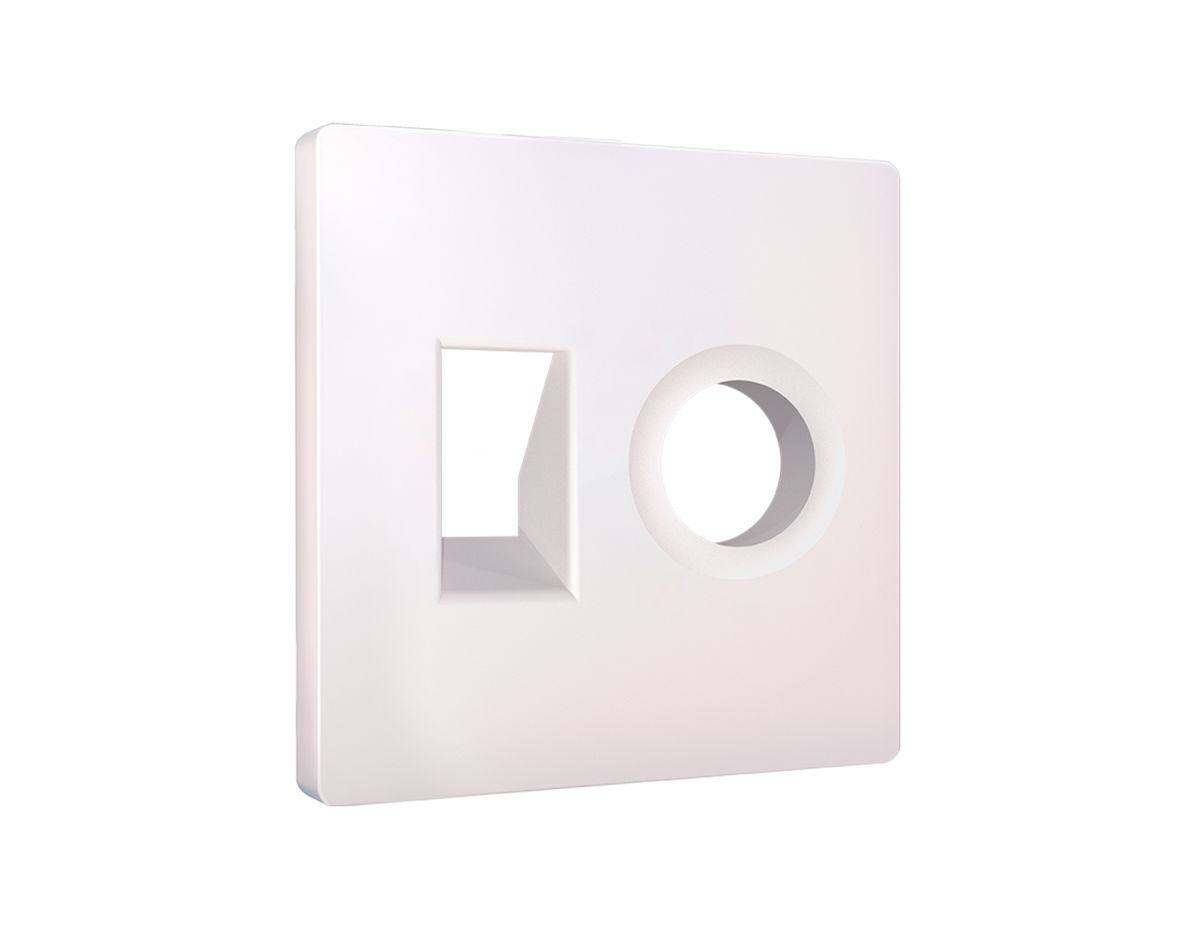 Лицевая панель Alfa (Жемчуг) для компьютерной/телефонной + TV розетки RJ-45/RJ-11 Quant Ambrella Volt AP2125