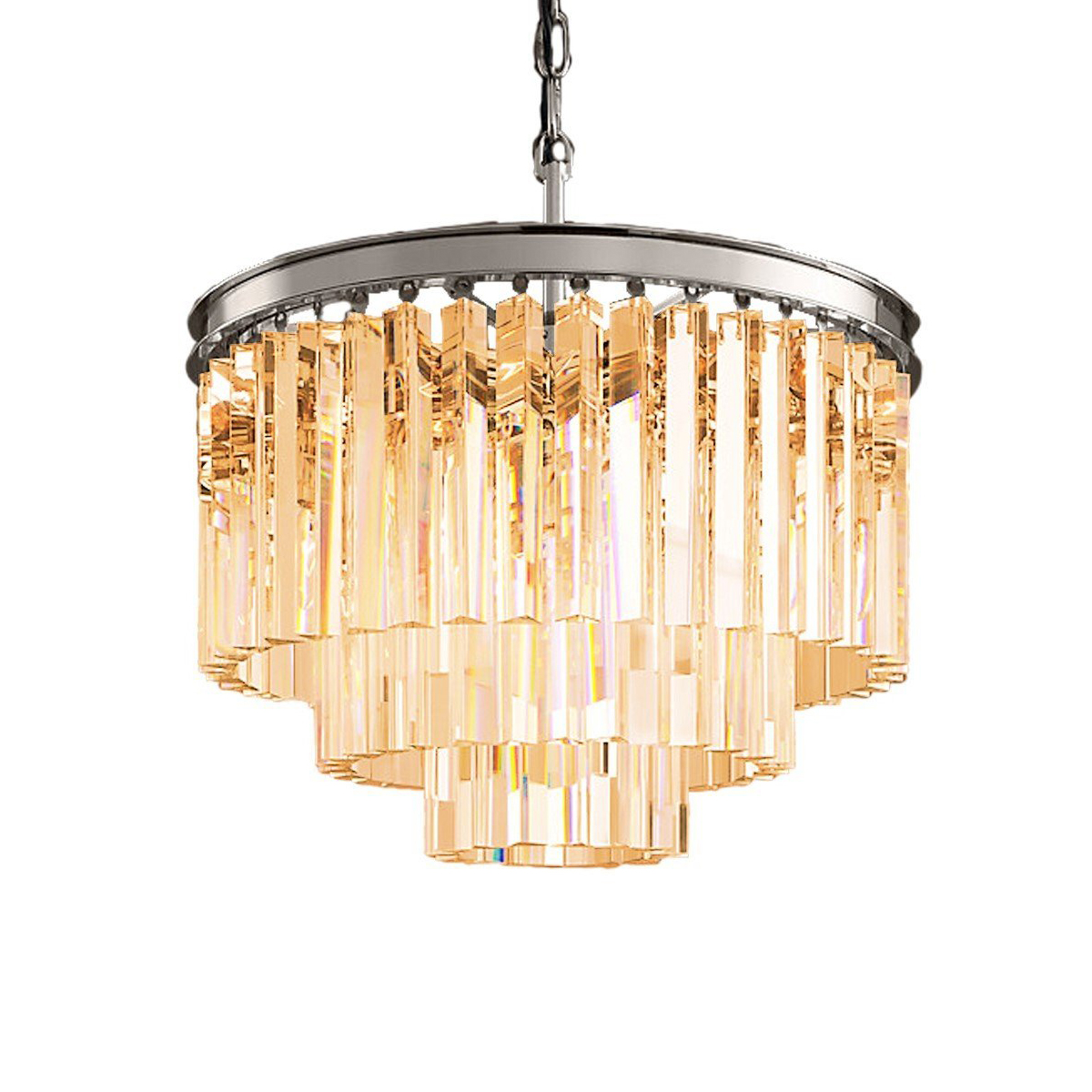 Подвесная люстра Delight Collection 1920s Odeon KR0387P-6 chrome/amber