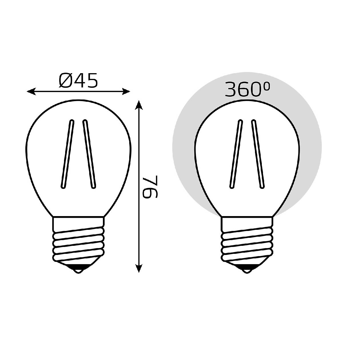 Лампа светодиодная Gauss Filament Elementary E27 8W 4100K 52228