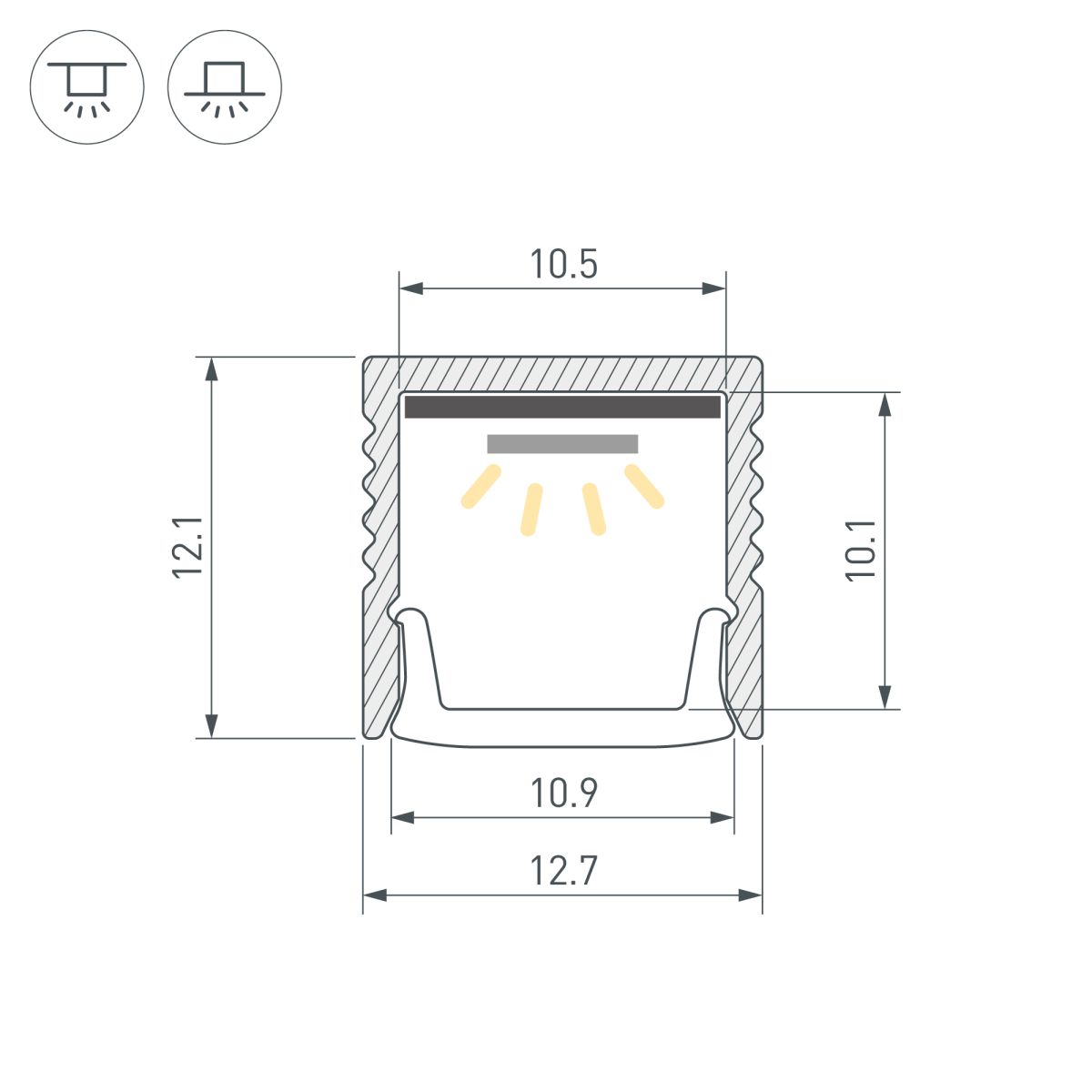 Профиль Arlight LINE-1212-2000 ANOD 062847