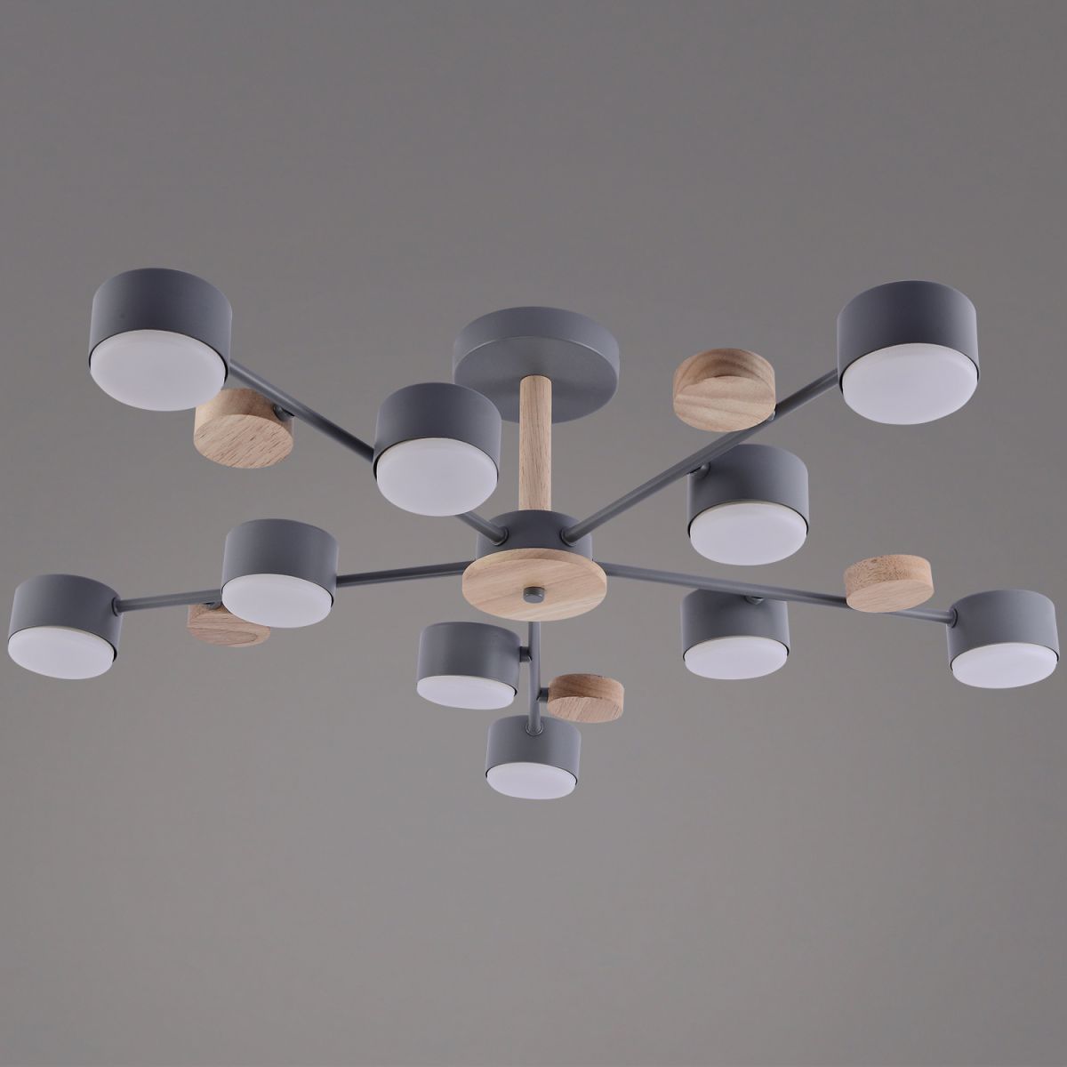 Потолочная люстра Reluce 03758-0.3-10 GREY+WOOD GX53