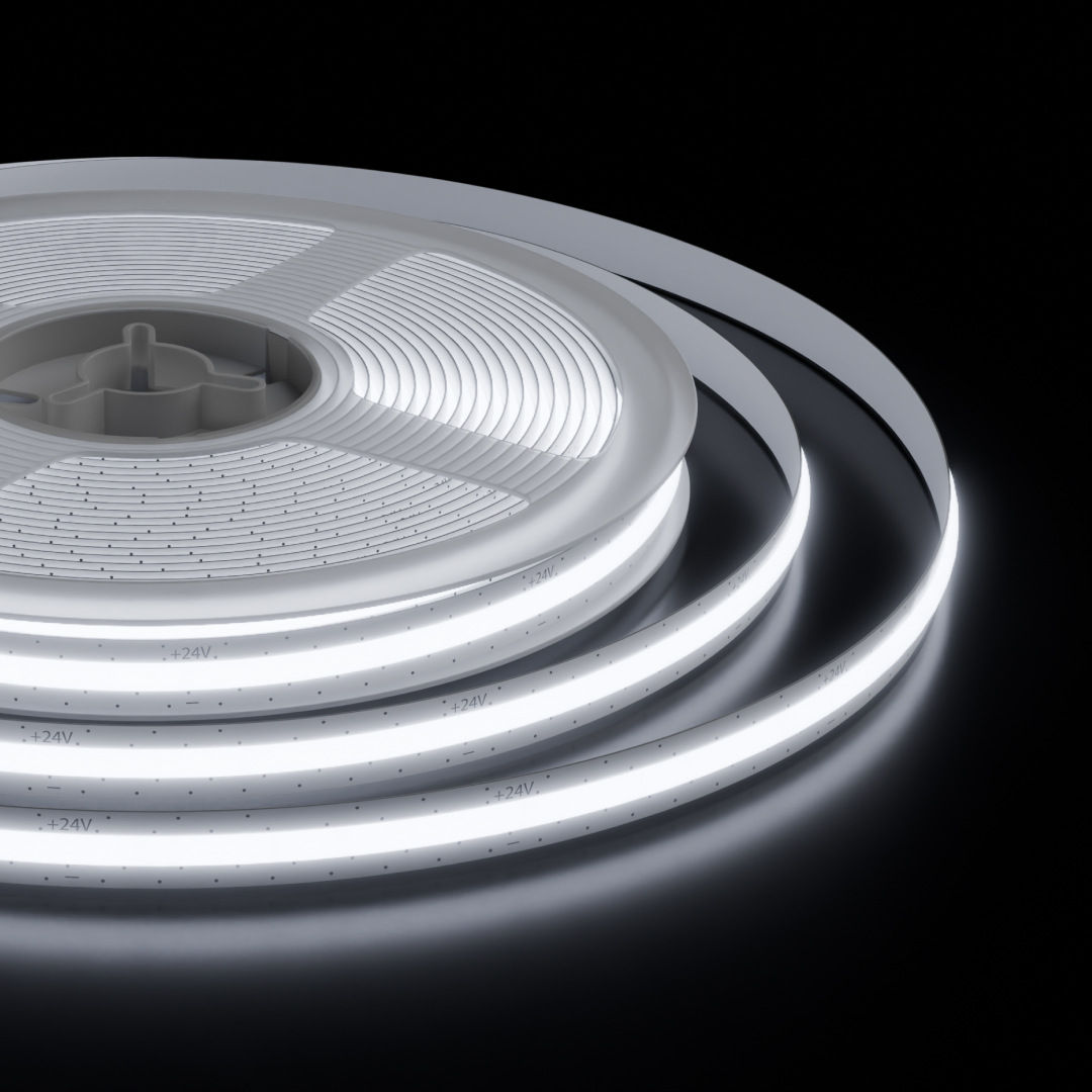 Светодиодная лента Apeyron 24В, 10 Вт/м, 700 лм/м,6500К, COB, 528 д/м, CRI90+, Free Cut, IP20, 5м 00-399