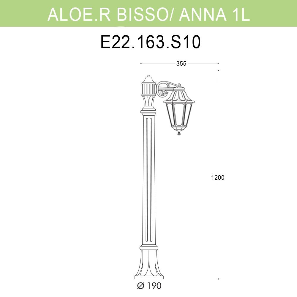 Уличный светильник Fumagalli Aloe R Bisso/Anna 1L E22.163.S10.BYF1R