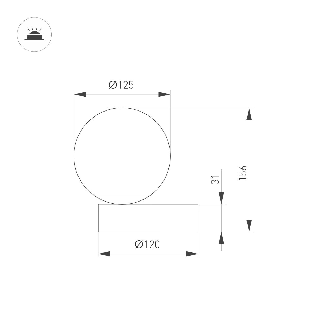 Настольная лампа Arlight SP-ORNELLA-TAB-L150-R125-6W Warm3200-MIX (BK, 300 deg, 230V, TOUCH-DIMM) (IP20 Металл) 059530